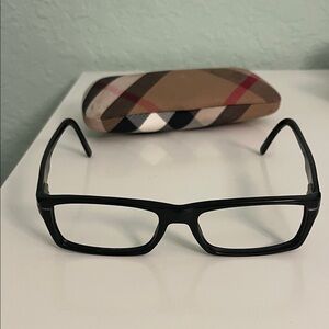 Burberry Black frame Glasses with Checkered Case